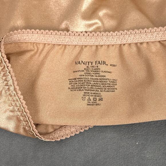 Vanity Fair Panty XL Second Skin Tan Beige 40301 Satin Briefs Shaper Panties - Picture 5 of 7